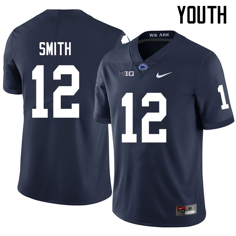 Youth #12 Brandon Smith Penn State Nittany Lions College Football Jerseys Sale-Navy - Click Image to Close